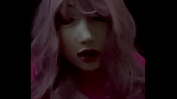 Sissy Cums In Pink Catsuit