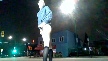Exhibitionist Wearing Panties Out On The Streets Revealing To Cars