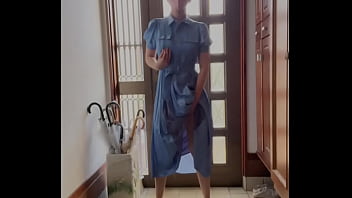 Girl Masturbating In The House With Her Family, Wearing Clothes And Touching Her Tits And Clitoris.