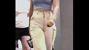 Pretty Girl In With Nice Ass In Beige Pants