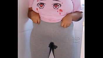 Bbw Ebony Peeing On Leggings