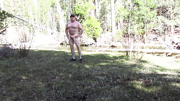 Naked Walk To The Creek. - naked-walk-to-the-creek, naked-walk-hard-cock-at-camp - Video 112315