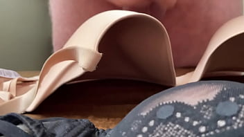 Cum Over Her Big Padded Bra