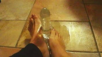 Ariel Ortiz Plays With Her Feet With Her Toy