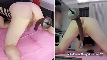 British Dilf Mike Getting Ass Drilled Deep With Huge Dildo