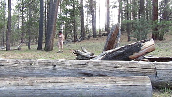 Naked Hike Over The Log.