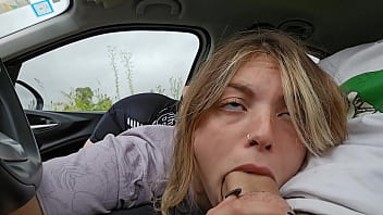They Find Me Giving A Blowjob To My Stepbrother In The Car Cum Mouth