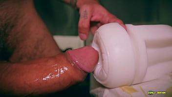 Closeup Asmr Beautiful Big Uncut Cock Fucking Fleshlight And Shooting A Big Cum Load