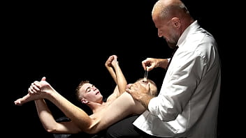 James Blonde' 1st Grooming Experience! Felix Kamp Shoves A Glass Dildo Up His Ass, And Plays With The Twink' Balls And Dick Until He Blasts All Over Himself!!