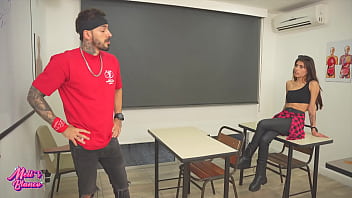 When I Get Home Late I Meet A New Teacher With A Very Big Cock That Makes Me Enjoy Pleasure In The Classroom