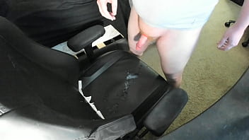 Ginger Explodes Huge Cum Load On Chair