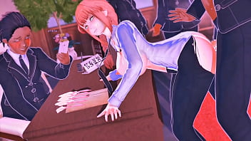 5 Condoms Used To Eat Makima' Pussy, The Last One Was Without A Condom But It Penetrated Her Ass