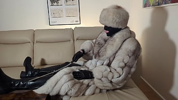 Hermelin - In Fur Coat And Hat Spanking