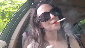 Sage Eldritch Red Lipstick Cigarette Smoking: Inhales _ Exhales