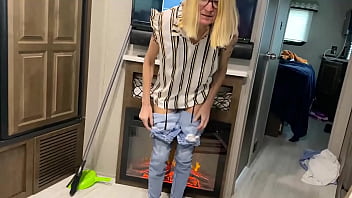 Skinny Becky Undressing And Showing Off Her Hairy Pussy