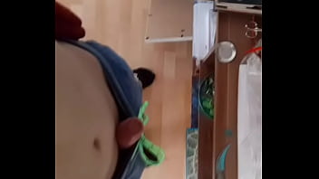 Twink Tying His Dick To His Body Using His Pants