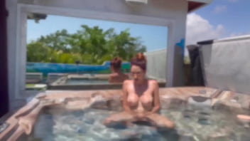 Italian Big Tits Milf Artemisia Love Hot Solo Masturbation Session Naked Outdoor In The Jacuzzi