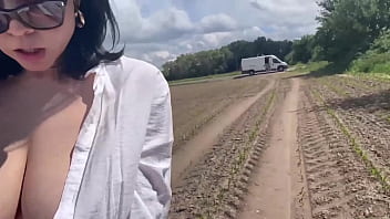 Smoking Cigarette And Bouncing Boobs In Male Shirt To Get Private Place For Masturbate And Fast Orgasm