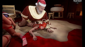 White Christmas | Big Cock Santa Fucks Mrs. Claus And 2 Deer Girls | 3d Porn | Big Cock | Wildlife