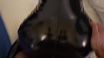 He Picks Me Up And Fucks Me From Behind, And Cums On My Latex Suit. I Love Doggystyle