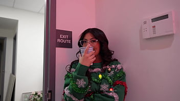 My Slutty Coworker Sucked My Cock At The Office Christmas Party - Cami Strella