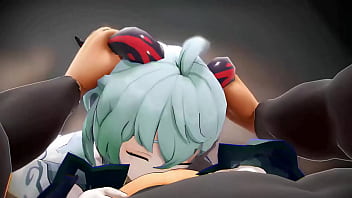 Genshin Impact Ganyu Blowjob Hentai Hard Oral Sex Horn Grab Shake Facial Cumshot Mmd 3d Soft Green Hair