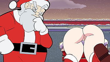 Hot Brunette With Big Ass Gets Stucked In The Chimney! Horny Santa Has An Idea