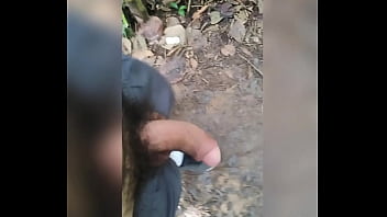 Andado Com O Pau Pra Fora Da Bermuda No Parque.