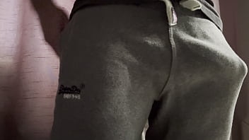 Mr Big Dick Uk And His Giant Cock Bounce Out Of The Famous Grey Gym Sweatpants