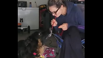 Being Stuck In The House Okay Garage And Having A Few Cocktails Ruger And I Are Trying To Recreate Lady And The Tramp Movie