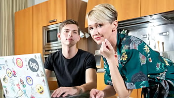 Shaming Mom' Gorgeous Mature Friend Into Kinky Sex On Kitchen Table