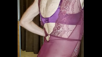Crossdresser Posing In Bodystockings