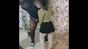 Pantyhoselover12341 Make Beautiful Sex Like Pantyhose Couple In White Patterned Pantyhose