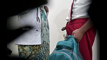 Lady Doctor Is Checking A School Student Dick
