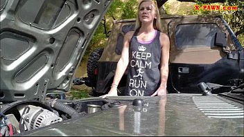 Tight Blonde Bimbo Tries To Sell Her Car Sells Herselfrself