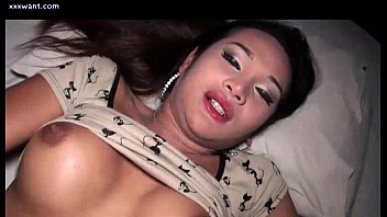 Ladyboy Freting Her Cock While Getting Anal