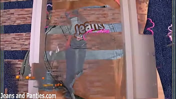 Big Tittied Blonde Sabine In Tight Skinny Jeans