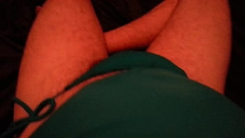 Stroking Cock In A Swimsuit