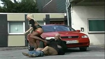 German Blonde In Stockings Fucked Outdoor