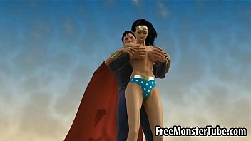 3d Wonder Woman Sucking On Superman' Hard Cock