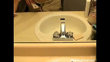 Gay Guys William Is Attempting To Tidy Makeup Off The Bathroom Mirror