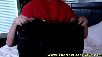 Tattooed Gay Jock Sampling Hard Cock