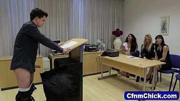 Clothed Babe Milks Loser