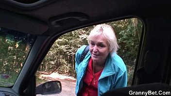 Old Bitch Gets Nailed In The Car By A Stranger