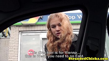 Young Amateur Hitchhiker Being Facialized