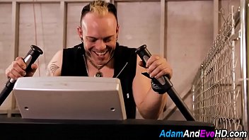 Babe Strokes Cock In Gym