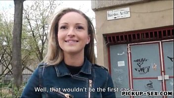 Eurobabe Melanie Flashes Her Boobs And Drilled For Money